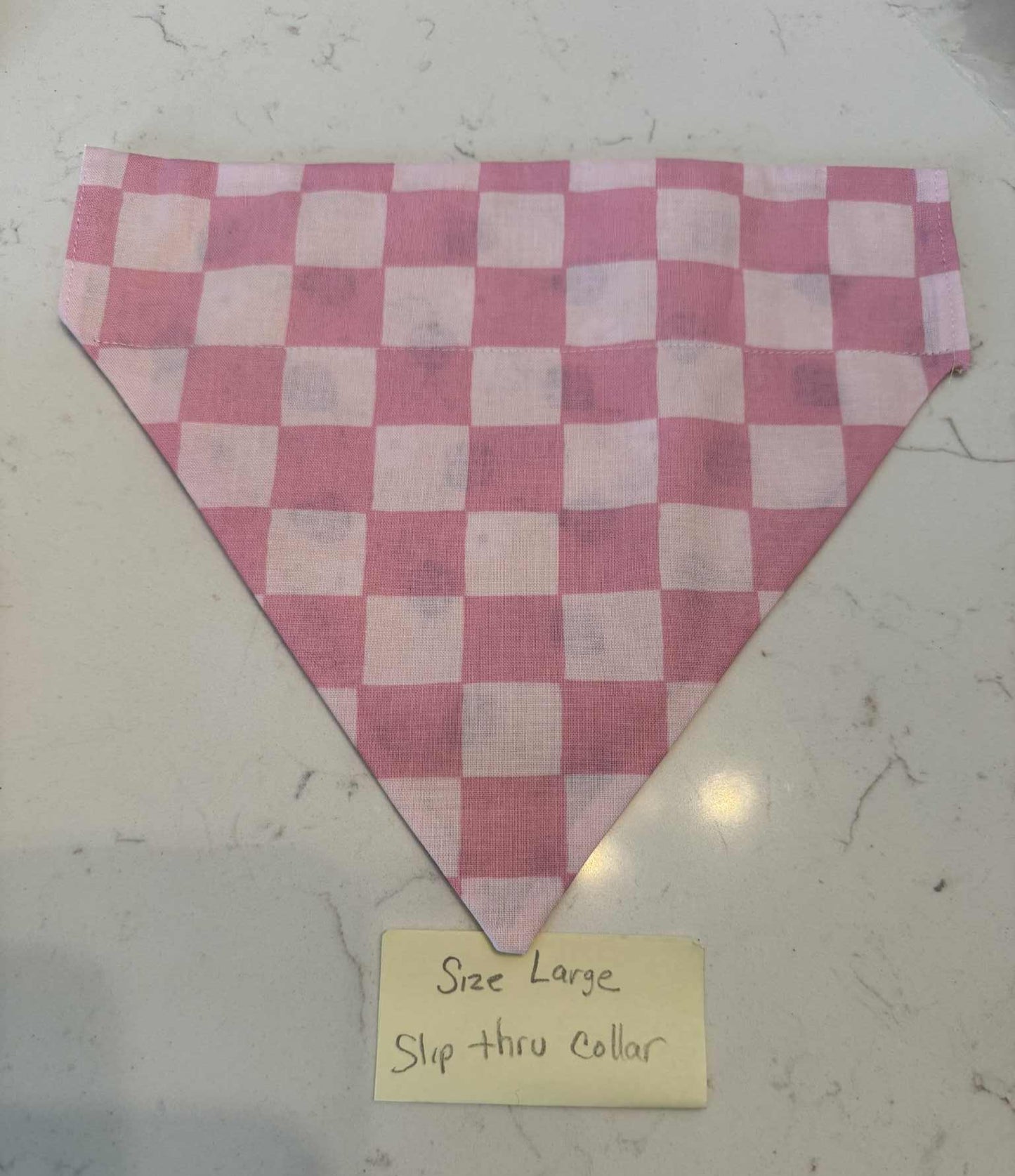 Pink checkered and Ladybug the collar