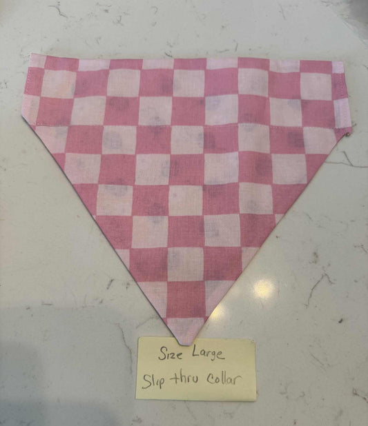 Pink checkered and Ladybug the collar