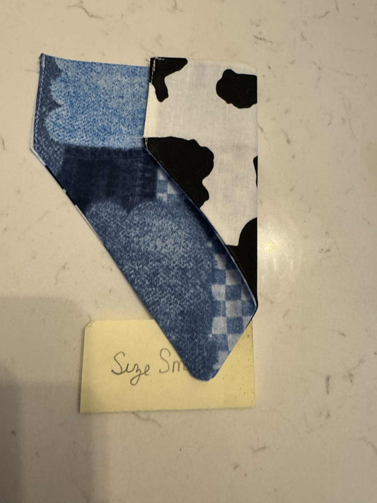 Cow and Denim over the collar
