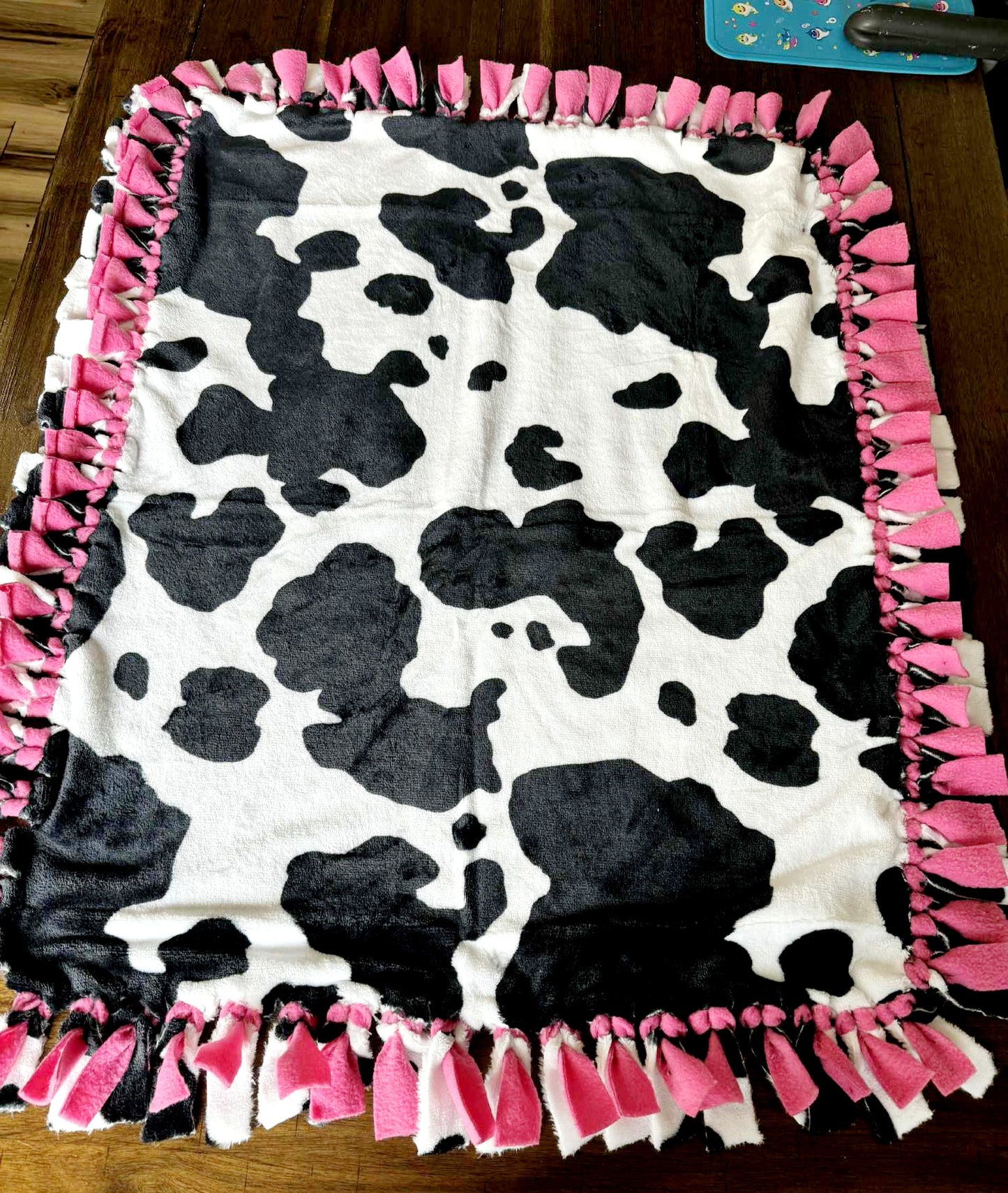 Cow Print with Pink Blanket