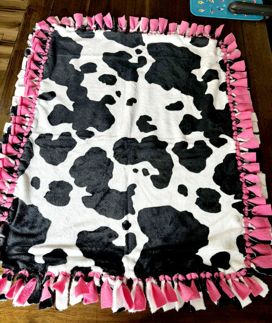 Cow Print with Pink Blanket