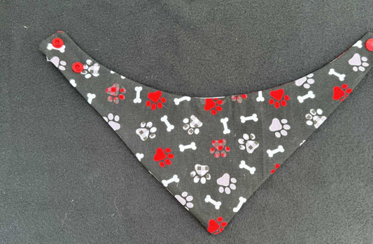 Black Paw Prints with Snaps