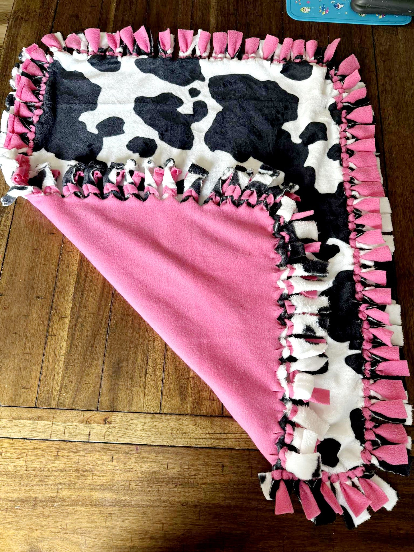 Cow Print with Pink Blanket
