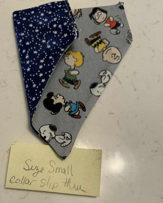 Charlie Brown and Navy Stars over the collar