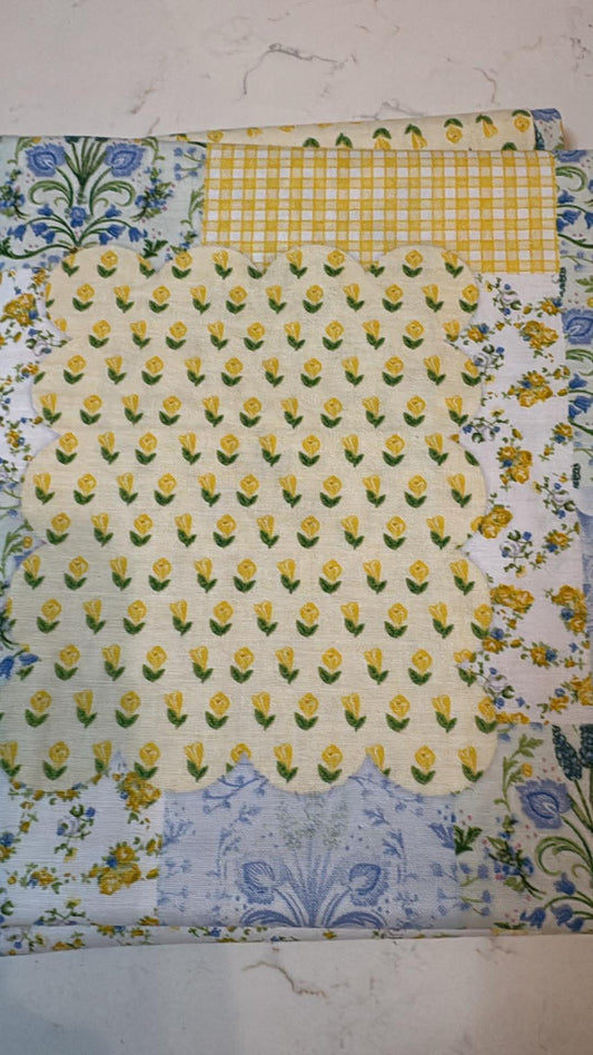Blue spring patchwork Bandana